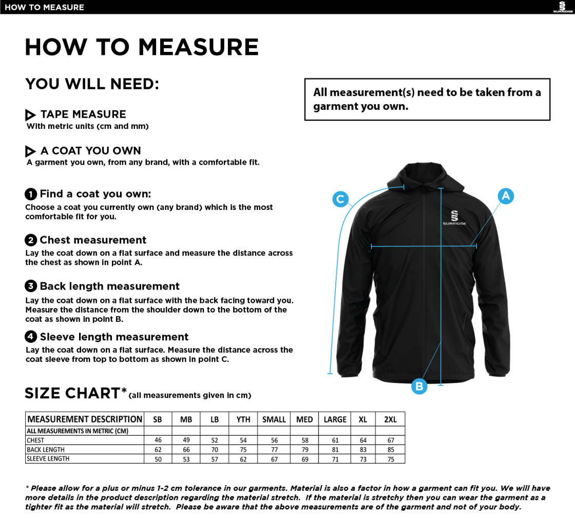 HADFIELD CC Dual Elite 1/4 Zip Hoody / Rain Jacket : Navy - Size Guide