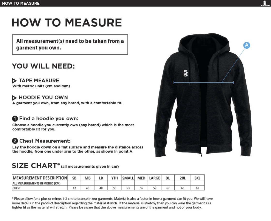 HADFIELD CC Dual Full Zip Hoody : Navy - Size Guide