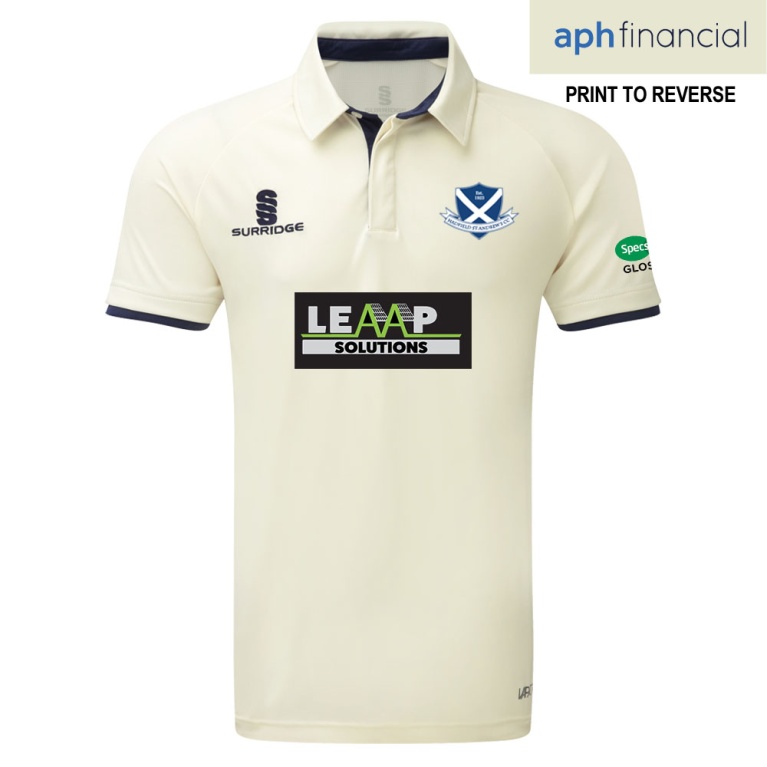 hadfield cc Ergo Cricket Shirt - Short Sleeve : Navy Trim